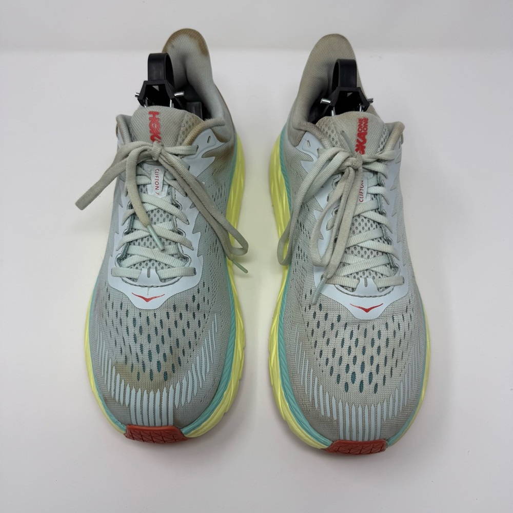 Hoka One One Clifton 7 Morning Mist Hot Coral Women Shoes 1110509 MMHC Size 10.5 - Picture 3 of 14